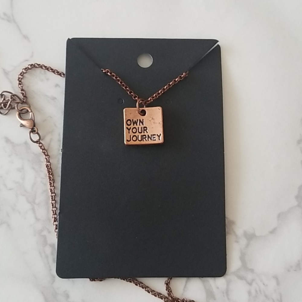 ❤ 2/$10 Own Your Journey Brass Tone Necklace - Picture 3 of 5